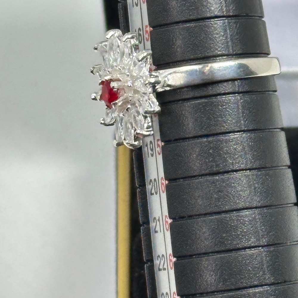 Vintage Mexico 925 Sterling Silver Flower Cluster Ring Size 8.5 - Picture 7 of 8